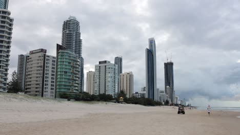 Gold-Coast-City-skyline-beach-cloudy-day-view