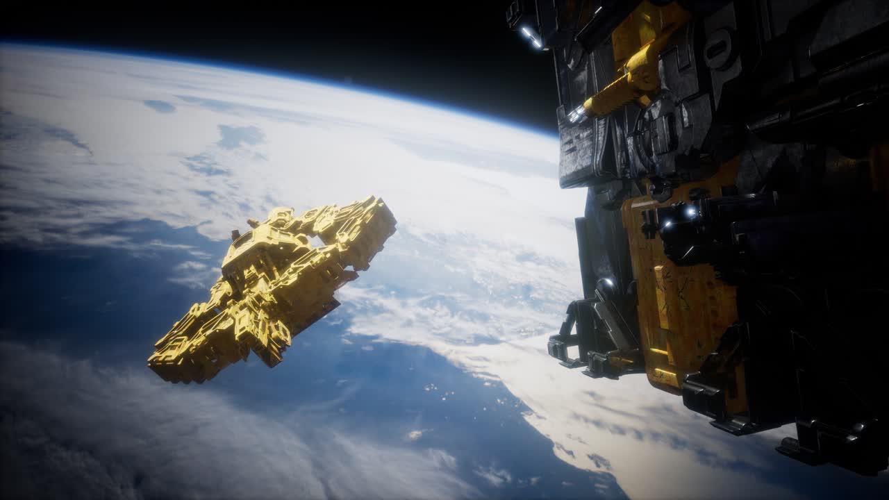 Enorme astronave riccamente dettagliata