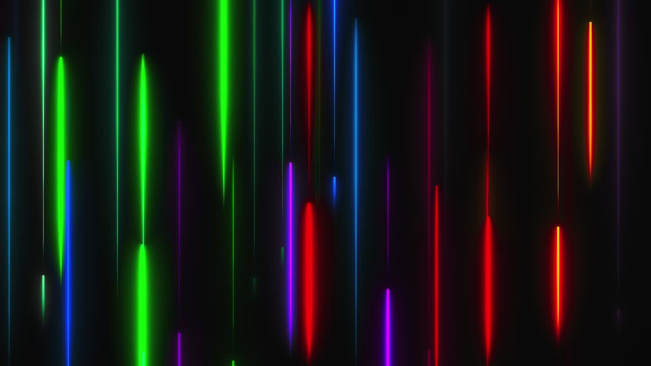 molte linee di illuminazione al neon verticali, sfondo generato da computer astratto, rendering 3d