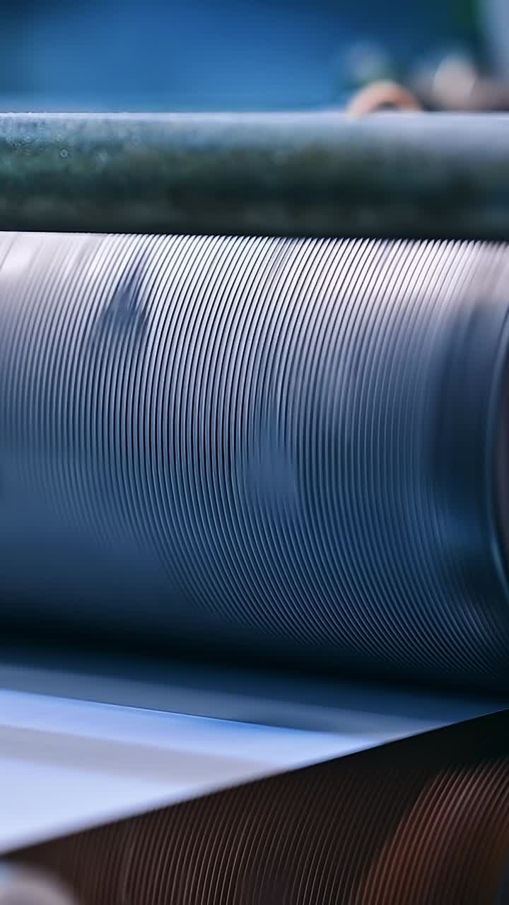 Mecanismo automatizado de fábrica. Inicio de la producción para la fabricación de pañales