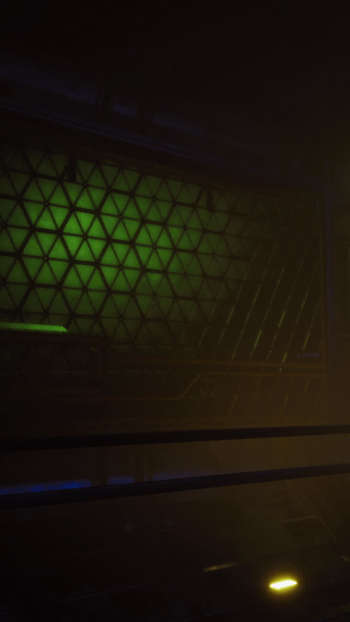 Mysterious urban environment with fog and neon lighting at night