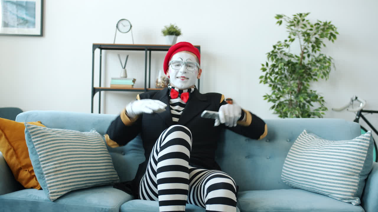 Mime Performance on a Couch
