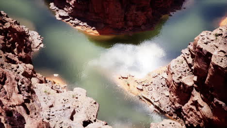 aerial view of a canyon river