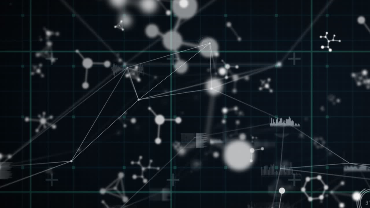 animación de la red de conexiones con moléculas a través del procesamiento de datos