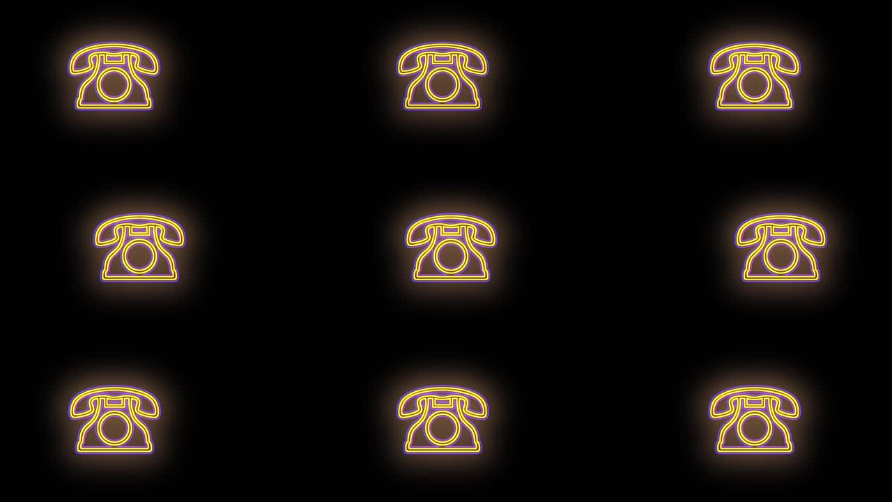 patrón de teléfono retro amarillo con luz led en estilo club