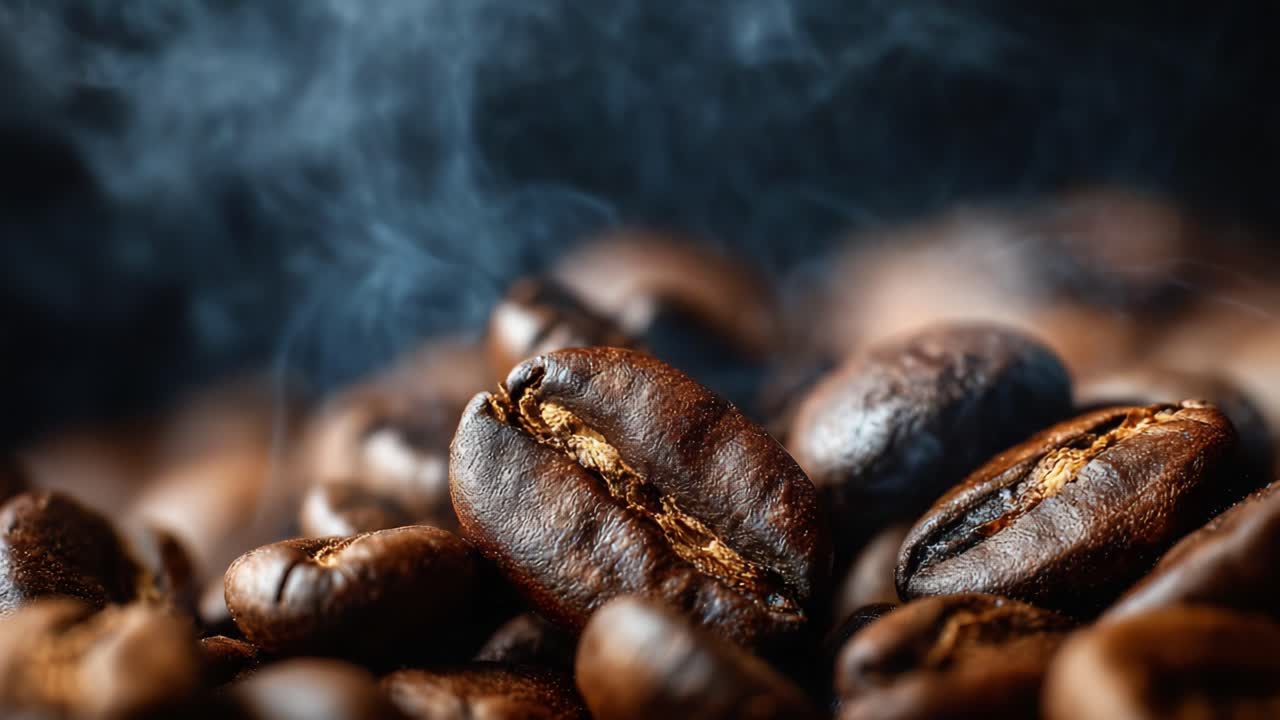 Der aromatische Tanz frisch gerösteter Kaffeebohnen: Eine fesselnde visuelle Geschichte von reichen Geschmacksnoten und duftendem Aroma in jedem Schluck.