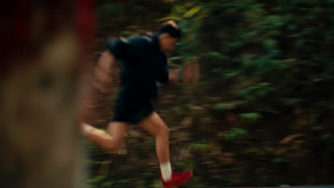 runner in forest trail