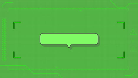 speech bubble and scope on green