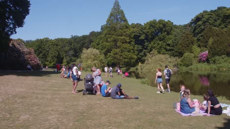 temple newsam country gardens, families enjoy picnics after co19 lockdowns