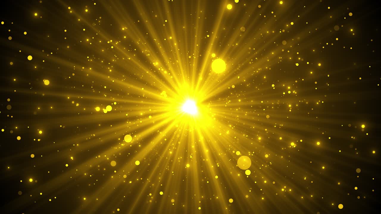 4K di lusso, polvere glitter scintillante, particelle di stelle brillanti, scia di luce dorata, flare ottico di polvere