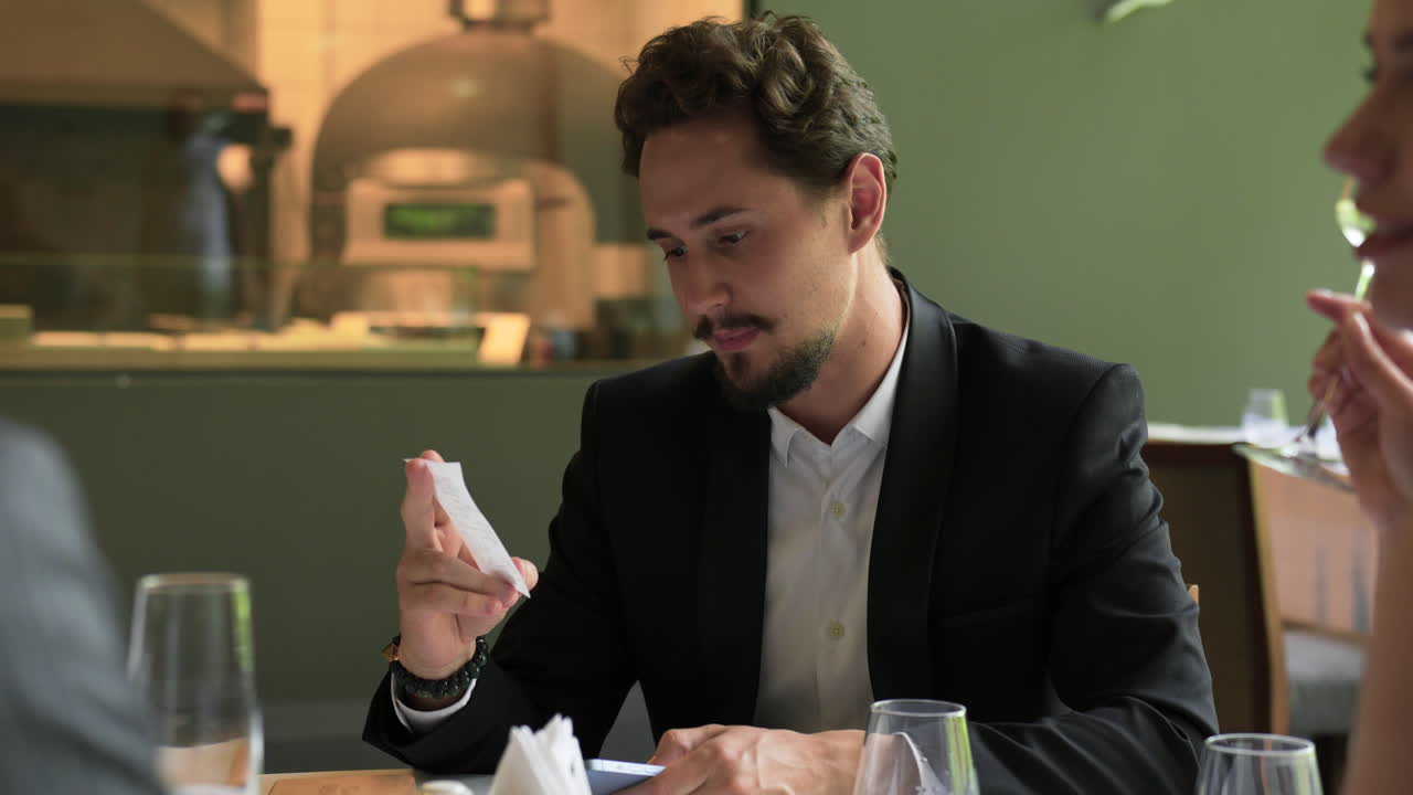 Man checking the bill