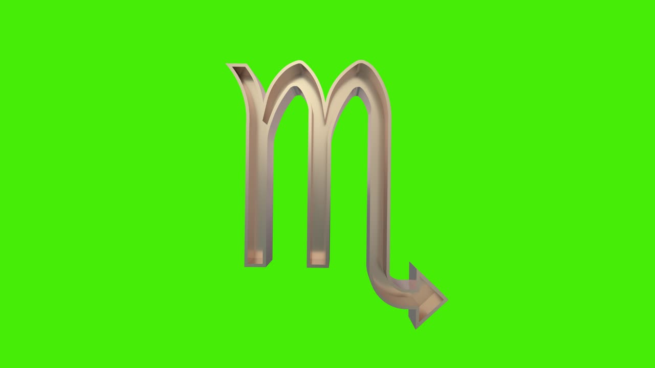 escorpión dorado (escorpión) signo astrológico del zodiaco sin problemas en bucle girando en una pantalla verde