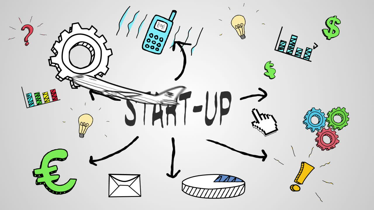 Digital animation of start up concept