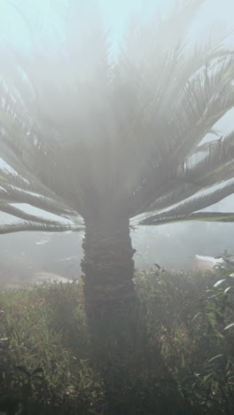 misty cycad tree in a garden