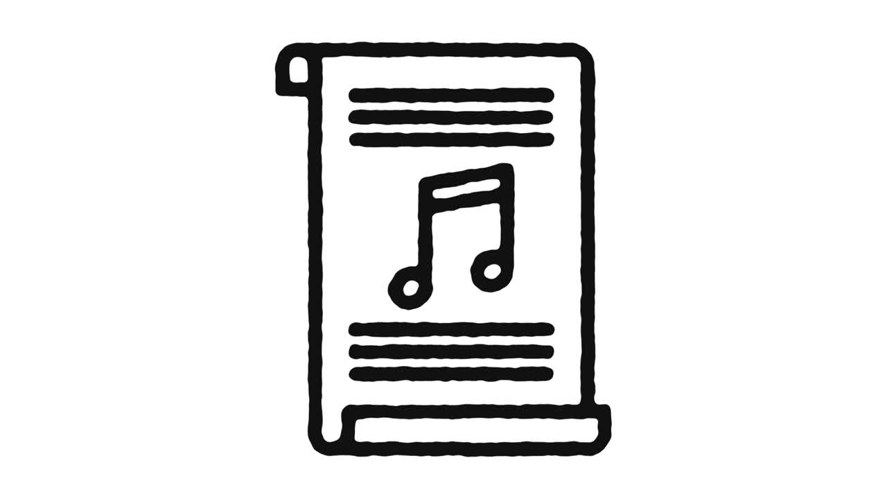 Music Note Icon Animation Footage & Alpha Channel