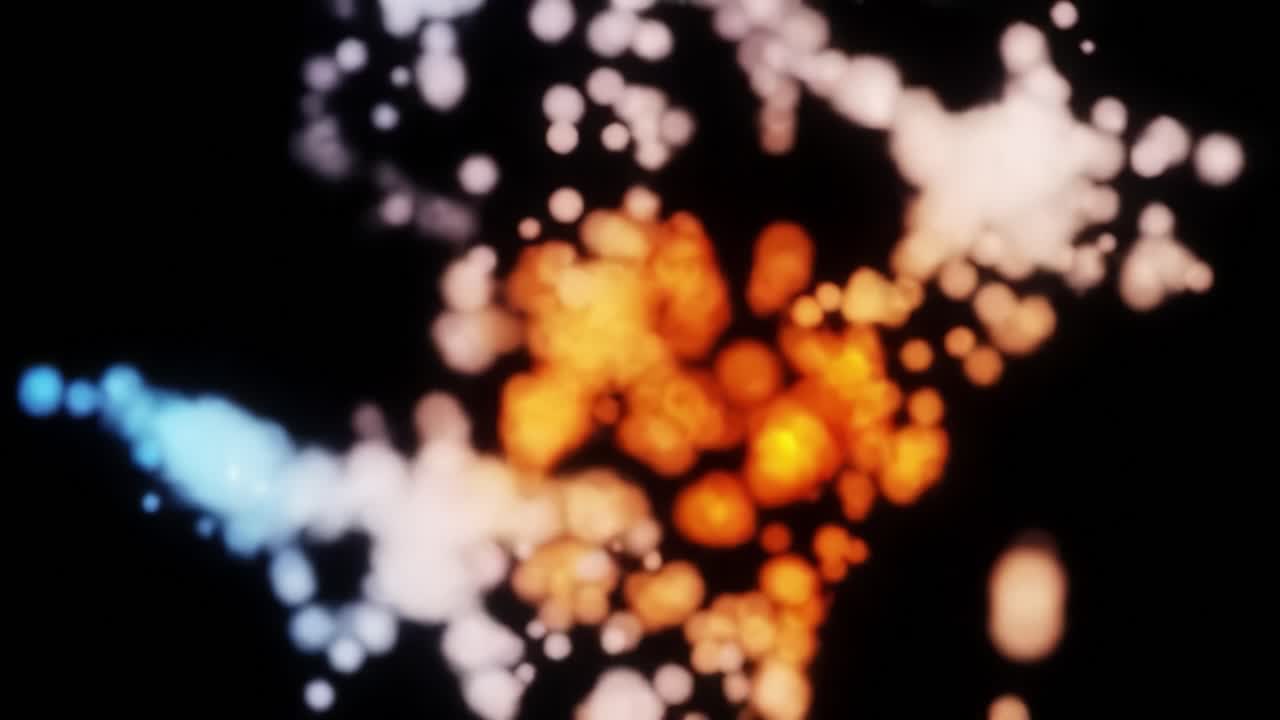 Abstract Visual Composition of Colorful Bubbles and Light Patterns Creating a Dynamic and Hypnotic Flow in a Dark Background Setting