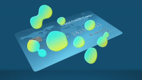 animation of glowing blobs over credit card