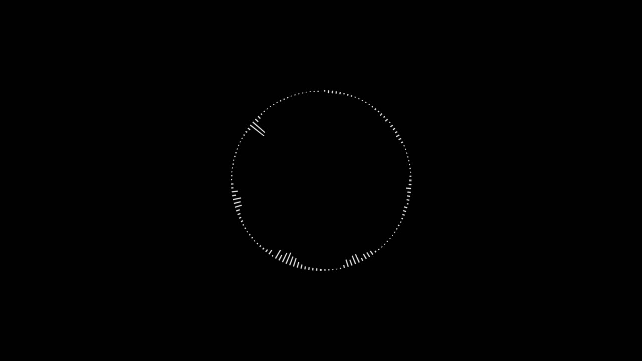 White Circular Audio Equalizer on Black Background