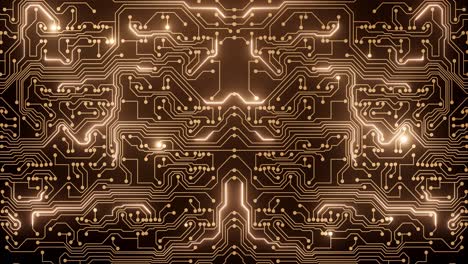 abstract loop animation of gold circuit