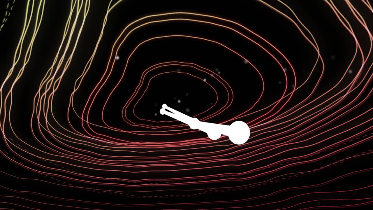 estructura molecular blanca moviéndose sobre la topografía contra un fondo negro