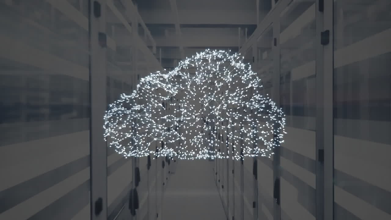 animación del icono de la nube en los servidores de la computadora