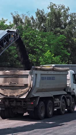 machine during road works