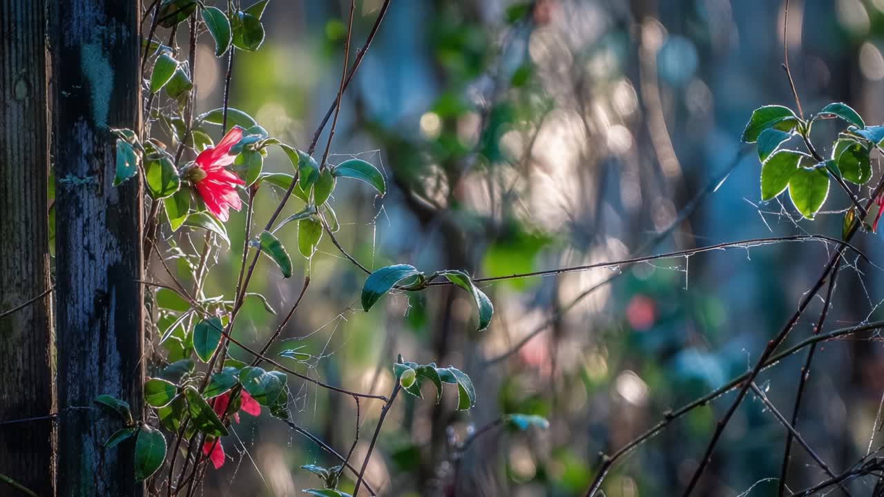 A Captivating Moment of Nature: Vivid Flowers Illuminated by Soft Light Amidst Lush Greenery, Perfect for Relaxation and Reflection in a Tranquil Setting