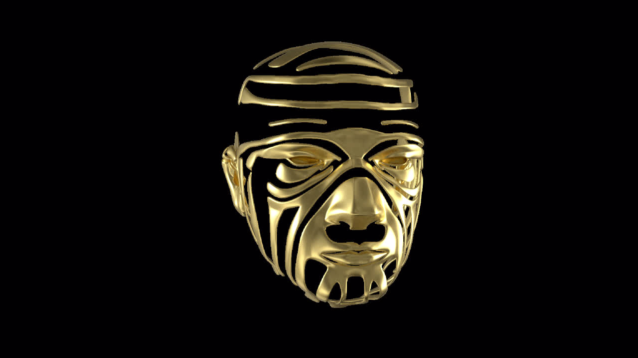 Elemento in loop Maschera d'oro con canale alfa