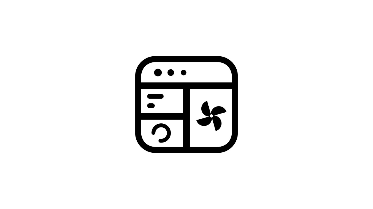 Icono de línea minimalista que muestra una ventana de navegador con una animación de gráfico de barras, aislado sobre fondo blanco.