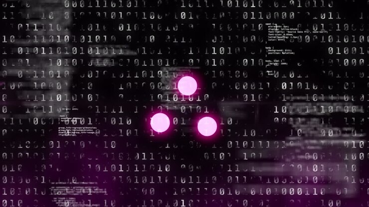 Animation of data loading ring on black background