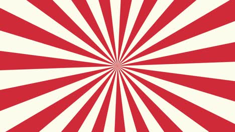 sunburst retro rayos rojos patrón animado. rayo o rayos de sol giratorios vintage. fondo de animación cómico. vídeo en 4k
