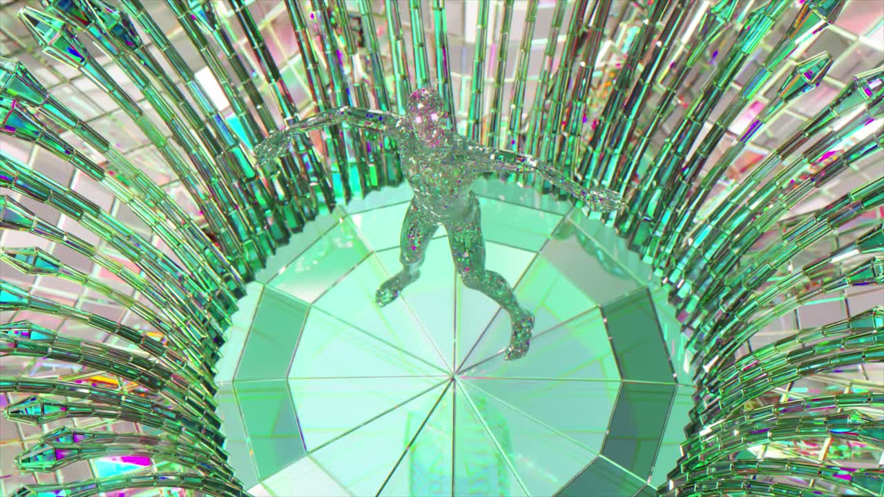 추상 3d 렌더링 크리스탈 꽃