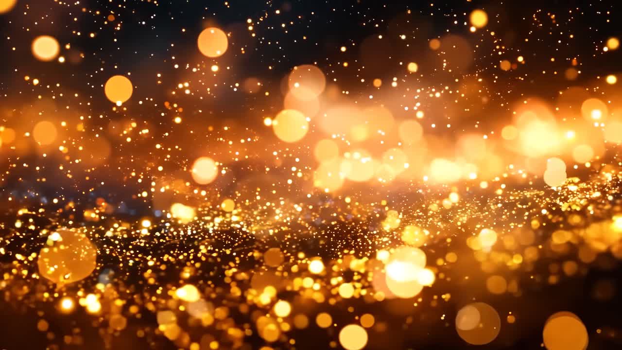 A blurry image of orange and black with many small dots. The image is of a starry night sky with a lot of light and movement