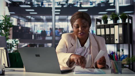 businesswoman working on a presentation