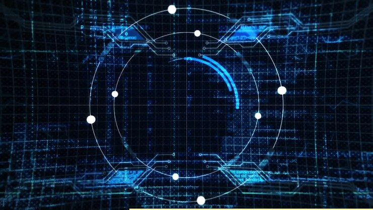 Animation of shapes moving over scope scanning