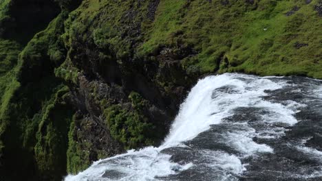 beautiful skógafoss waterfall in iceland at the top, 4k