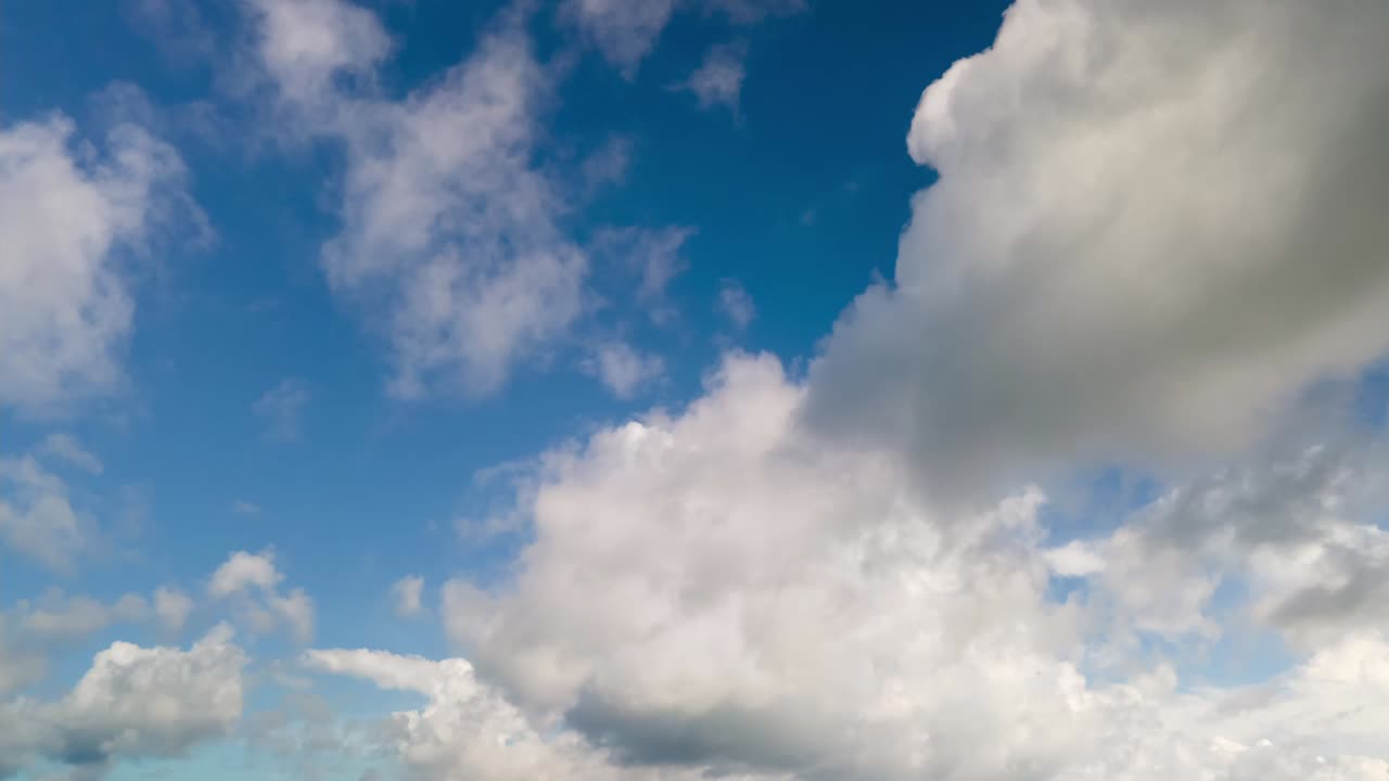 Timelapse B-Roll Footage of Beautiful Cumulus Clouds with Blue Skies Overhead