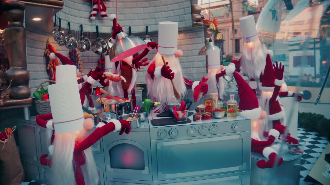 Big Christmas decorations in bubbles in the courtyard of the Monte Carlo Casino