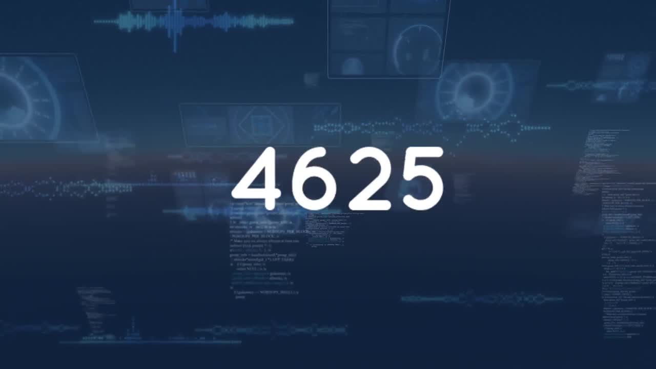 Animation of numbers changing over screens and data processing