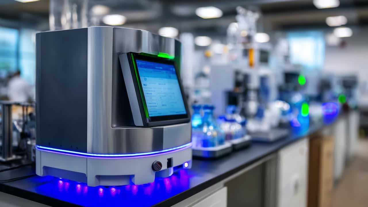 State-of-the-Art Scientific Laboratory Equipment Showcasing Advanced Machinery and Digital Interfaces in a Modern Setting for Research and Experimentation Purposes