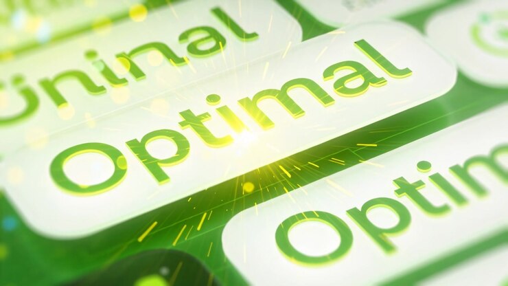 Shifting central Optimal label emitting gold sparks after zoom, emphasizing label on green panel