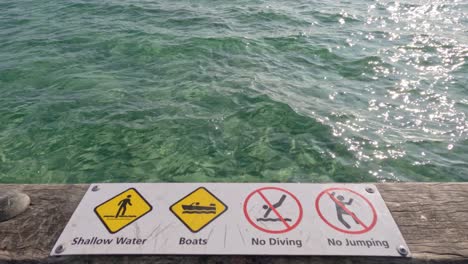 safety signs at dromana pier, mornington peninsula