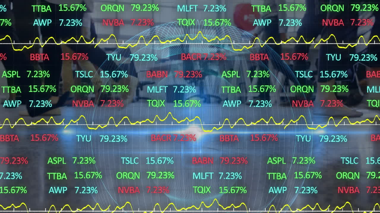 ⁇ 는 사람들 위에 주식 시장의 애니메이션
