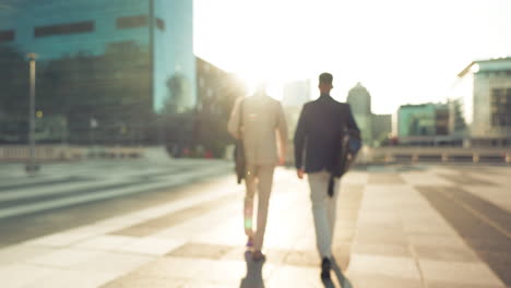 teamwork, walking or business people shaking hands