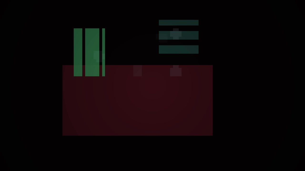 Abstract Pixel Art Animation with Moving Shapes on Dark Background