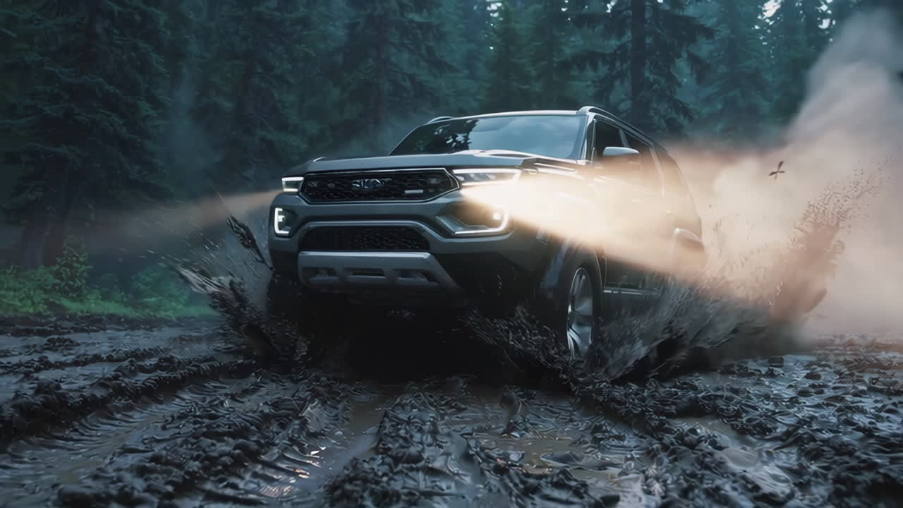 Modern SUV in the Forest