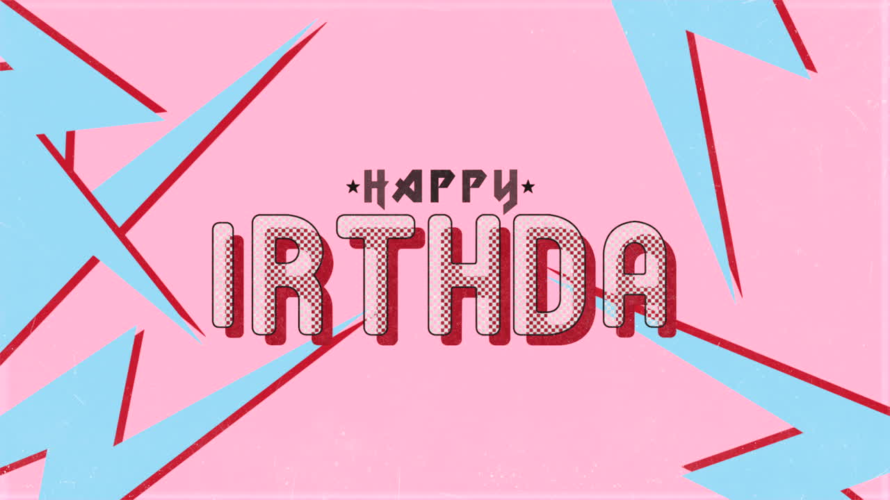 texto de introducción de animación feliz cumpleaños sobre hipster negro y fondo grunge