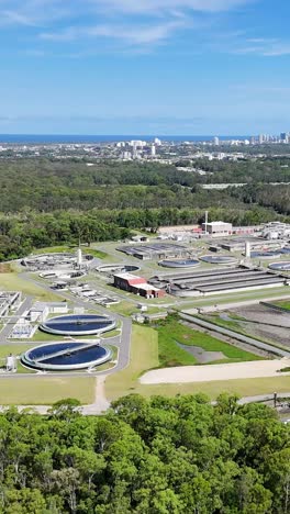 drone captures expansive treatment plant and surroundings