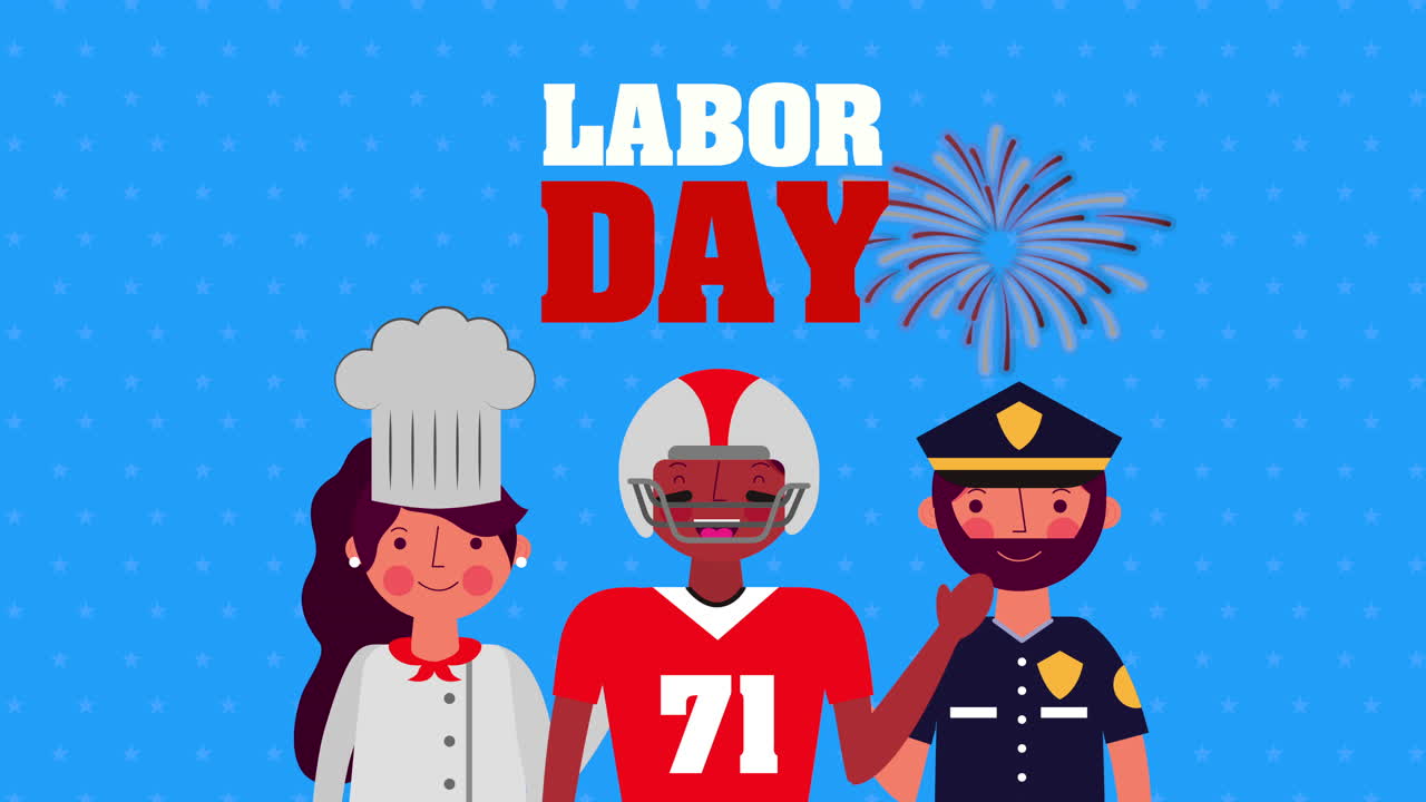 celebration labor day with workers group