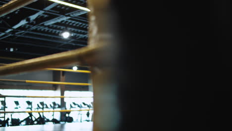 chica en forma enérgica saltando en la cuerda de salto en el gimnasio